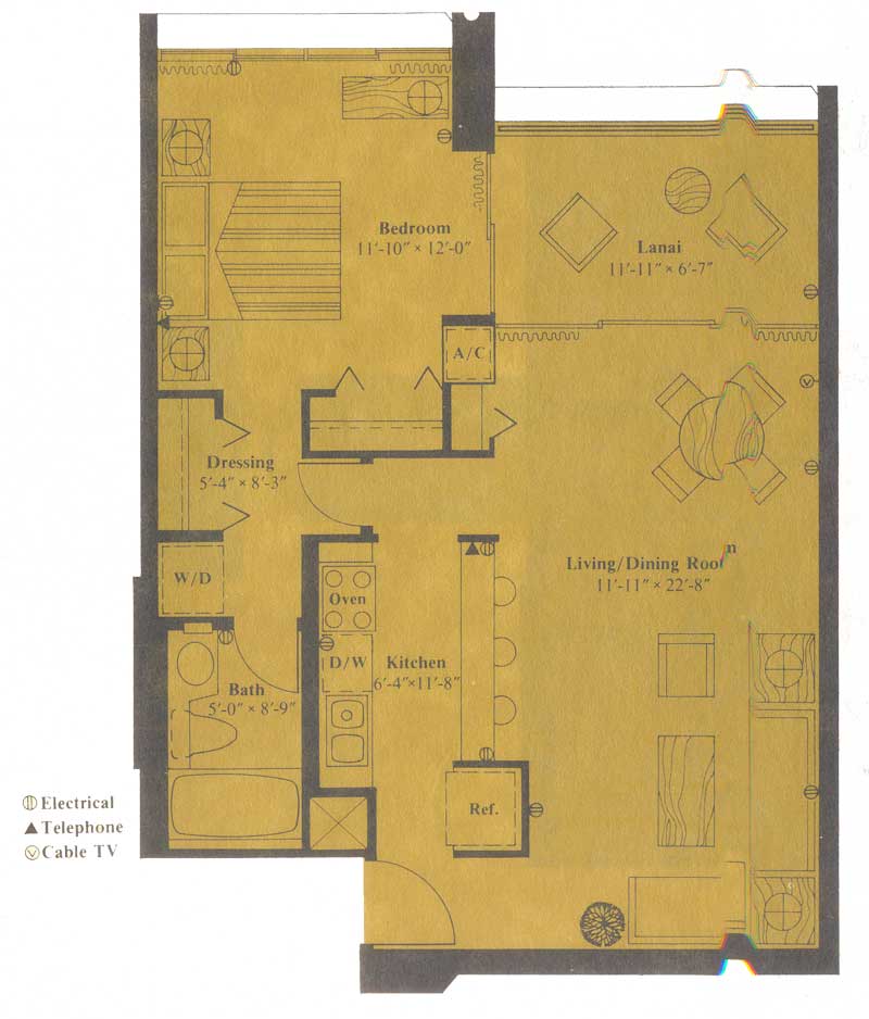 Discovery Bay – Floorplan 1 Bedroom 2