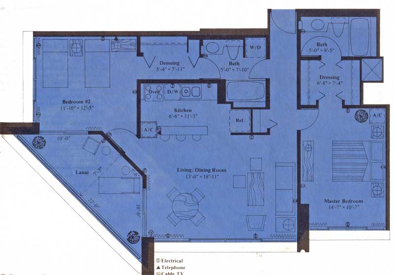 Discovery Bay – Floorplan 2 Bedroom