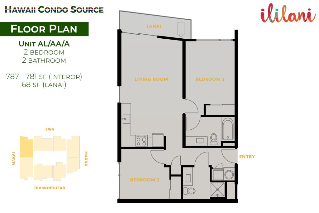 Ililani – Floorplan, Unit ALAAA