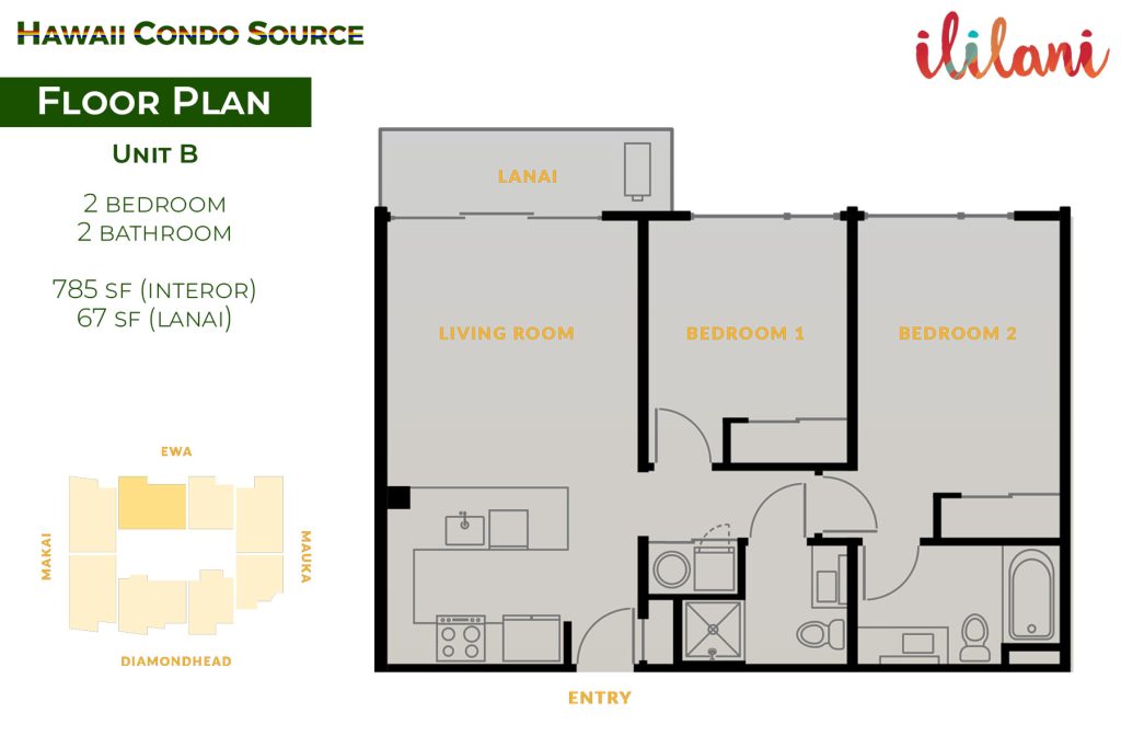 Ililani – Floorplan, Unit B