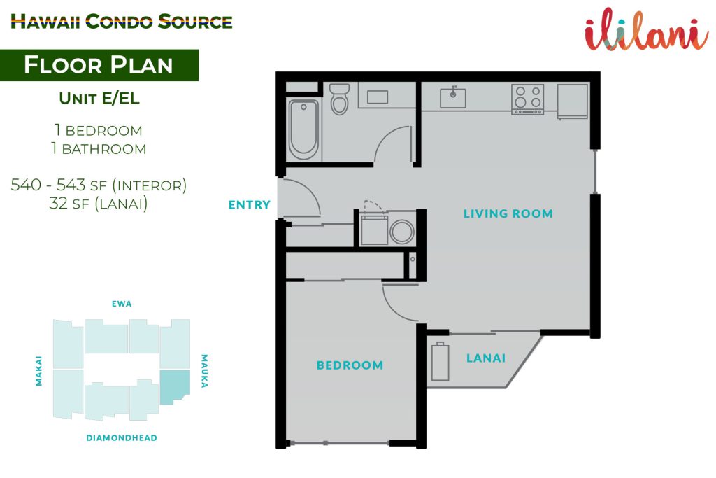Ililani – Floorplan, Unit E