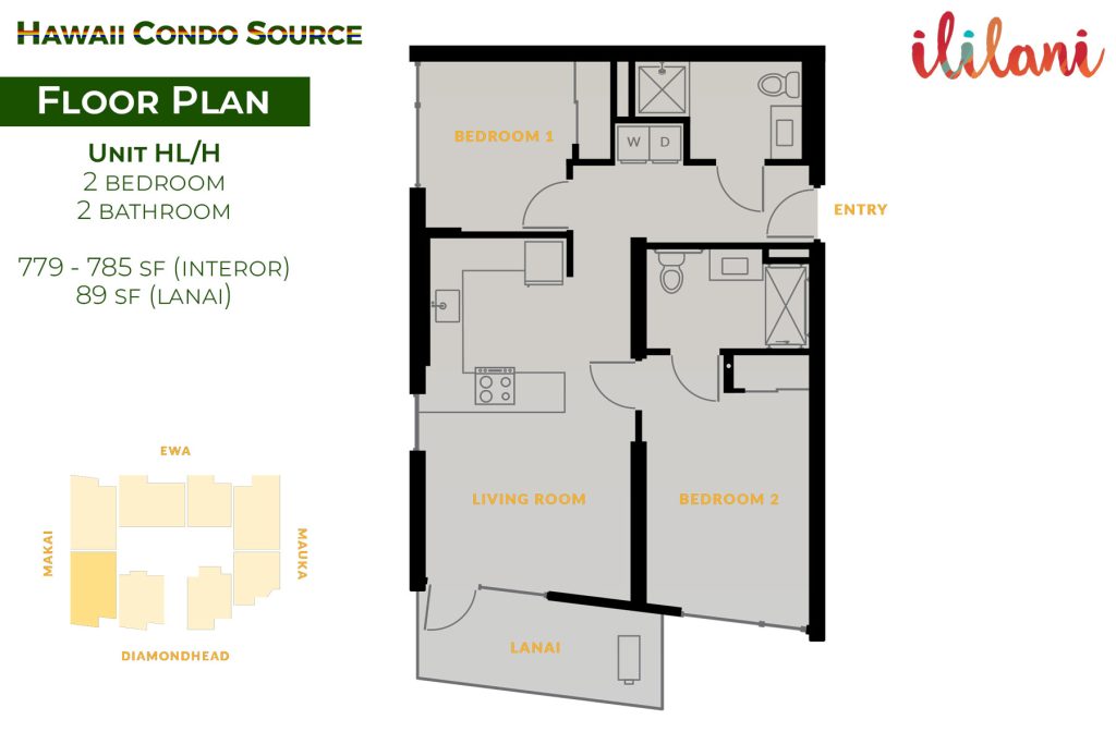 Ililani – Floorplan, Unit H