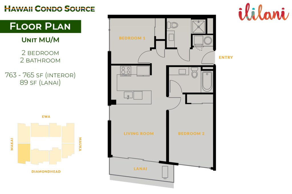 Ililani – Floorplan, Unit M