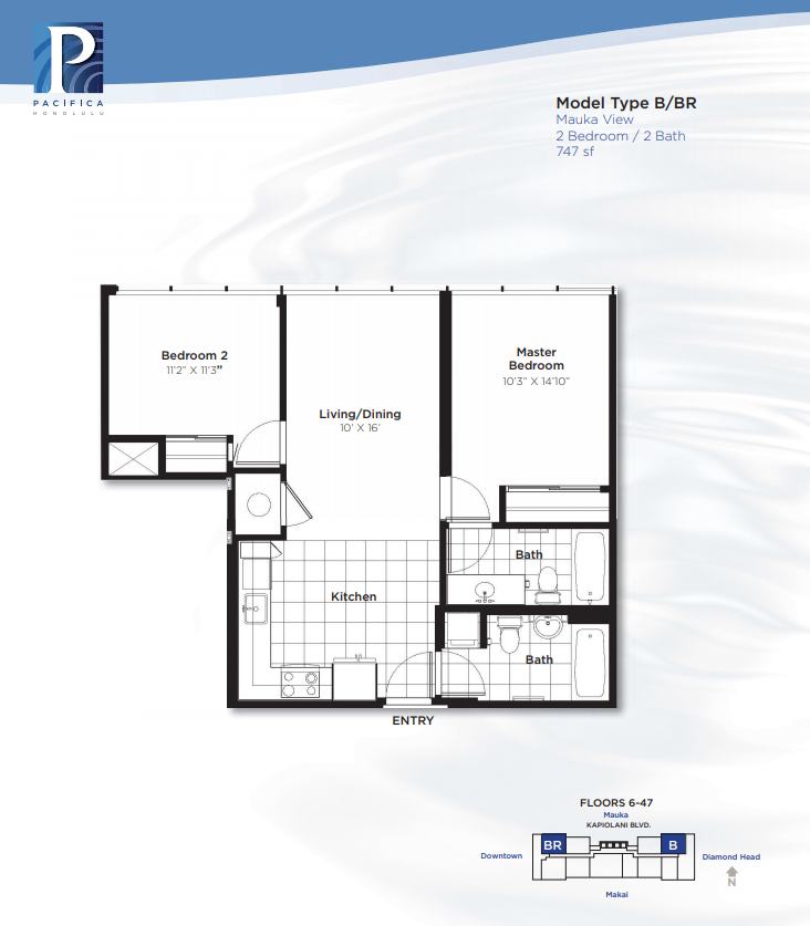Pacifica Honolulu – Floorplan B