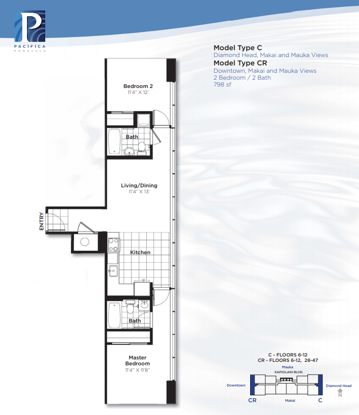 Pacifica Honolulu – Floorplan C