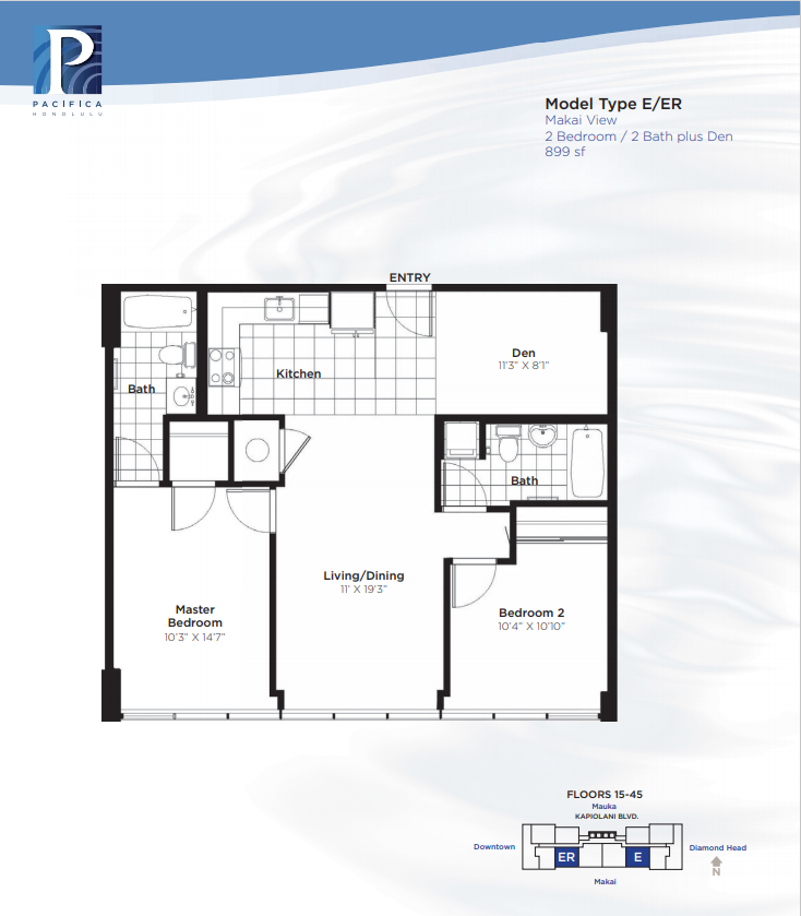 Pacifica Honolulu – Floorplan E