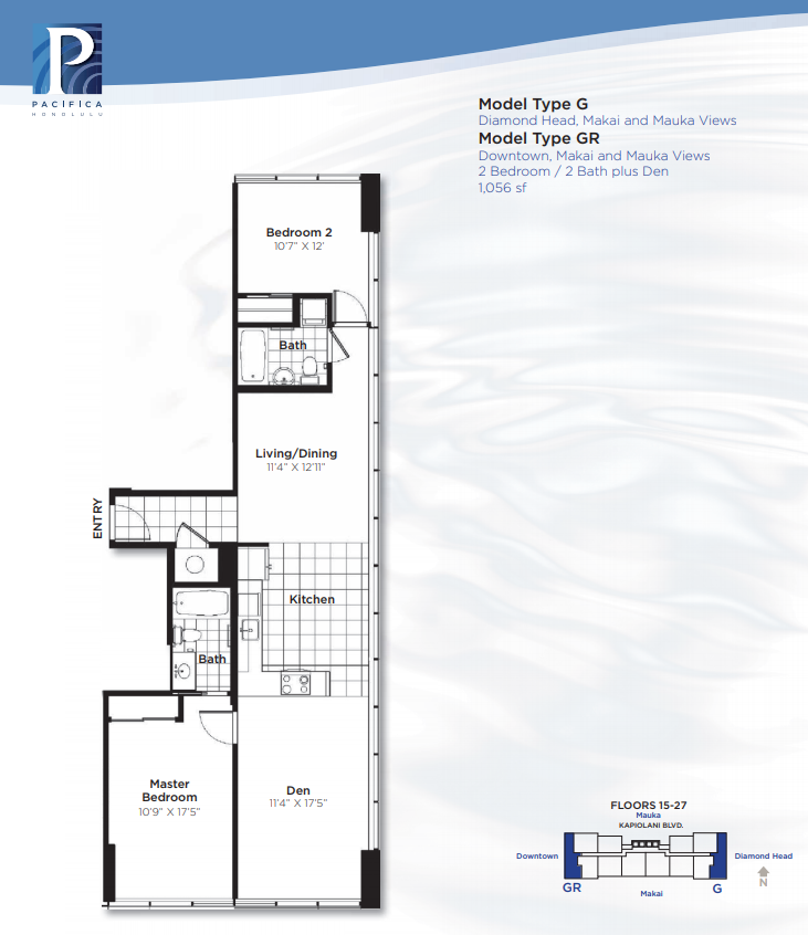 Pacifica Honolulu – Floorplan G