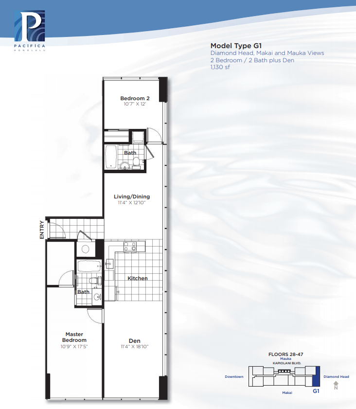 Pacifica Honolulu – Floorplan G1