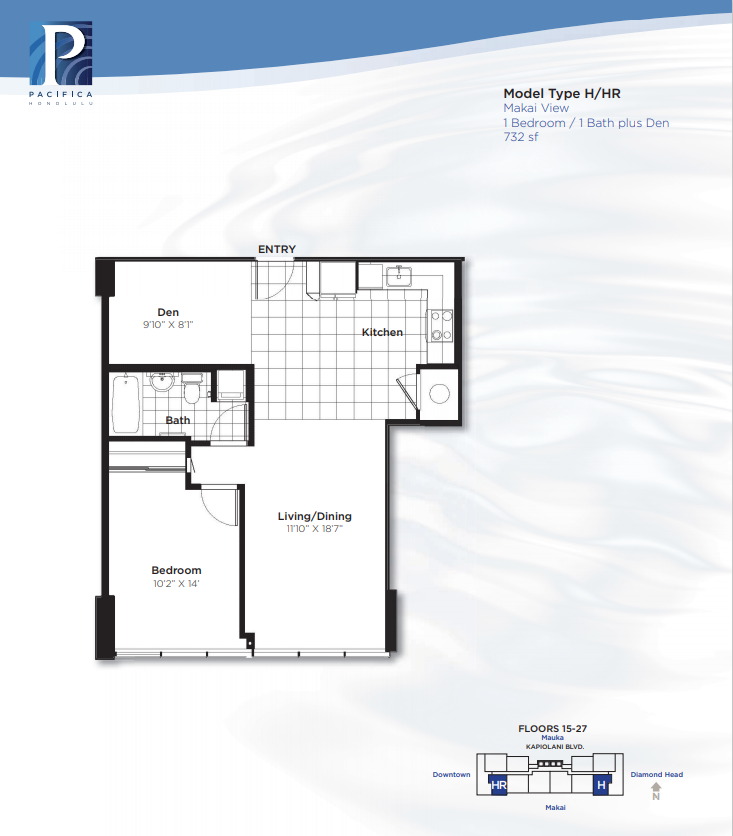 Pacifica Honolulu – Floorplan H