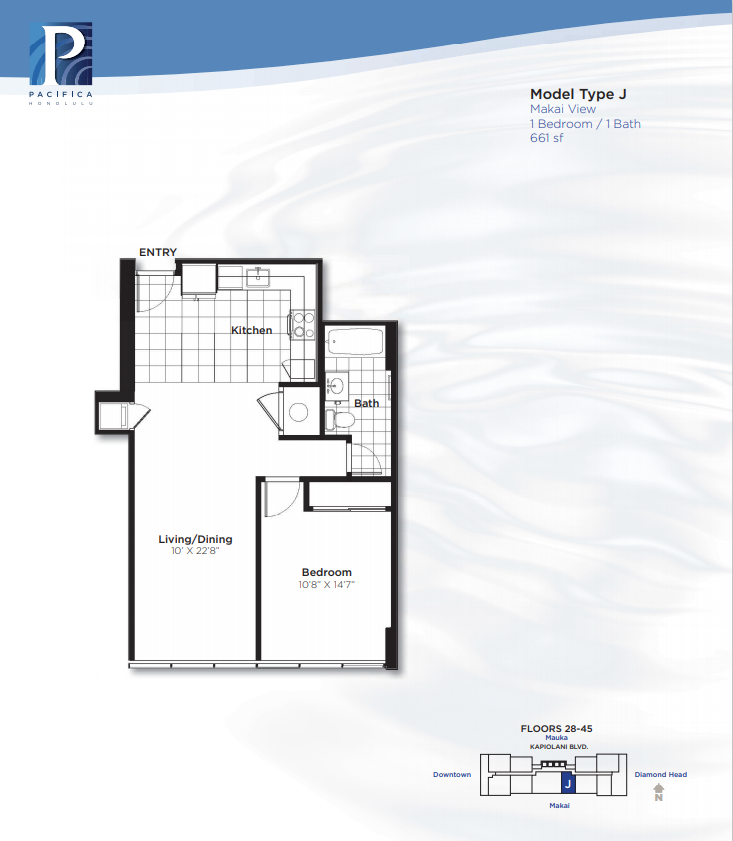 Pacifica Honolulu – Floorplan J