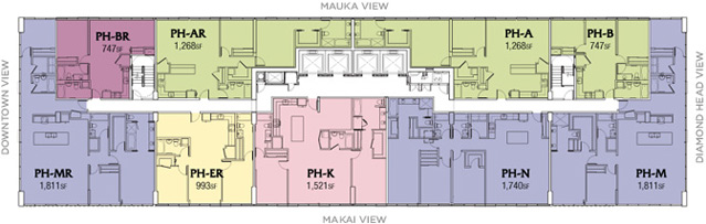 Pacifica Honolulu – Floorplate 48