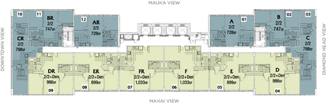 Pacifica Honolulu – Floorplate 6-12