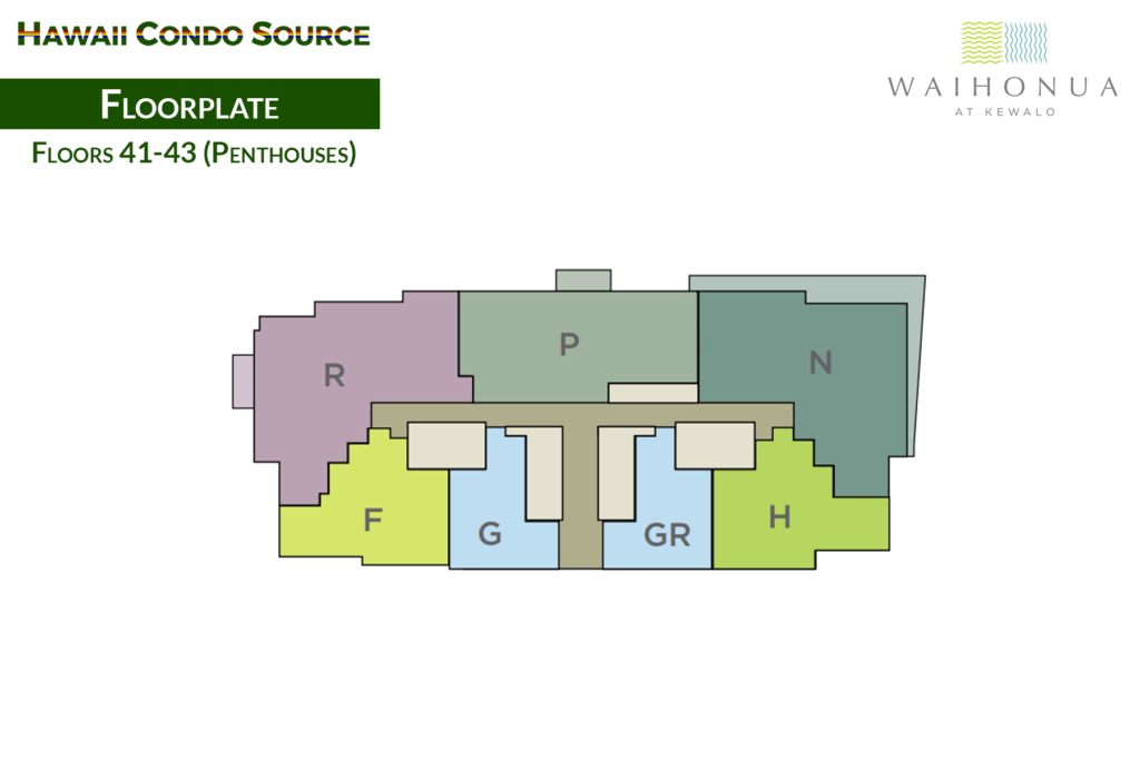 Waihonua – Floorplate, Floors 41-43