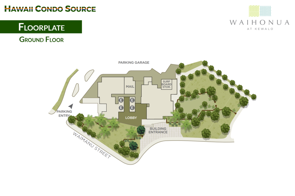 Waihonua – Floorplate, Ground Floor